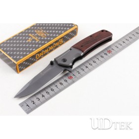 Browning DA98 wood handle fast opening folding knife UD405201
